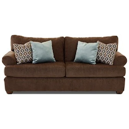 Casual Contemporary Sofa with Rolled Arms